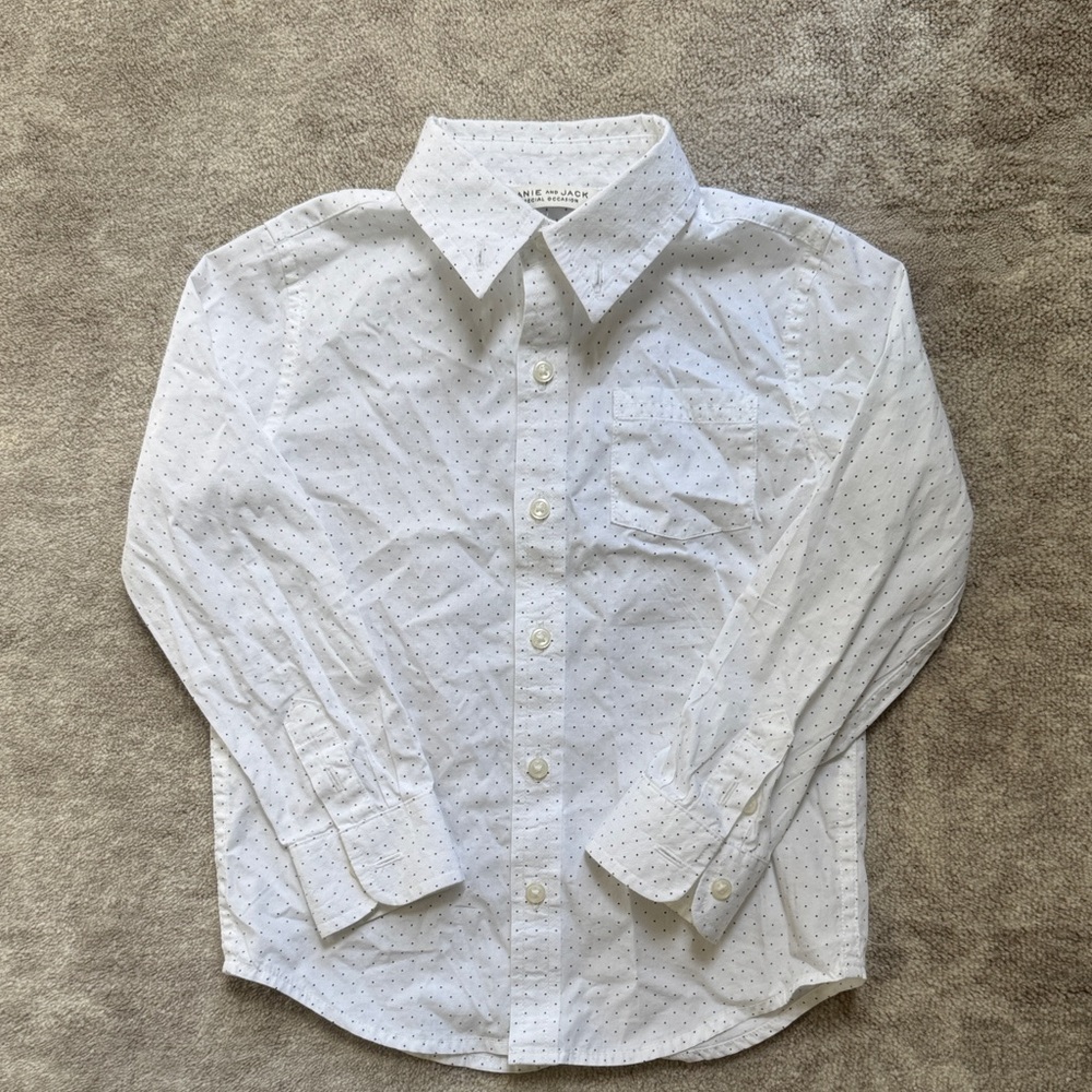 Janie and Jack White Polka Dot Shirt